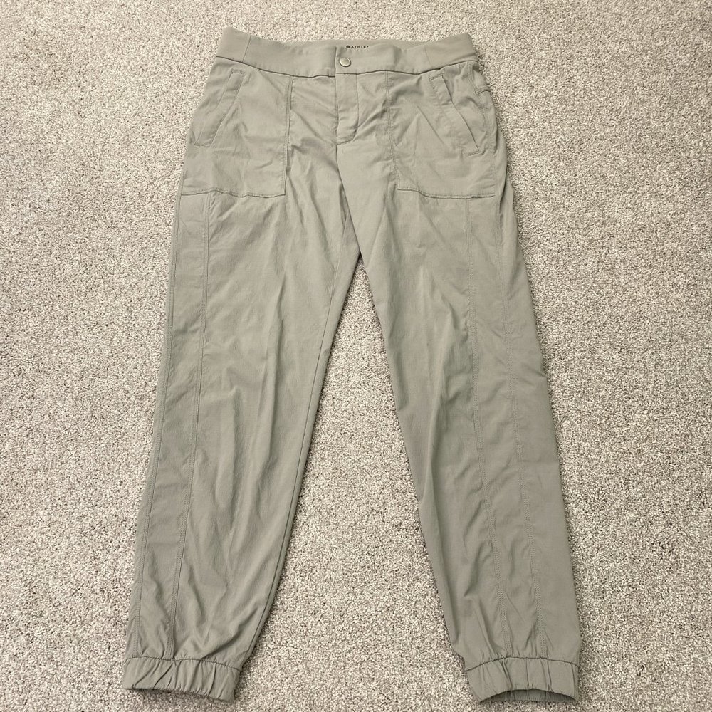 Athleta Trekkie Jogger 2.0 Pants Hiking Light Gray Size 8